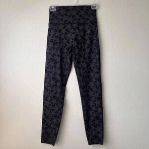 Aerie High Waisted Leggings Pull On Star Print Yoga‎ Activewear Black Women's M